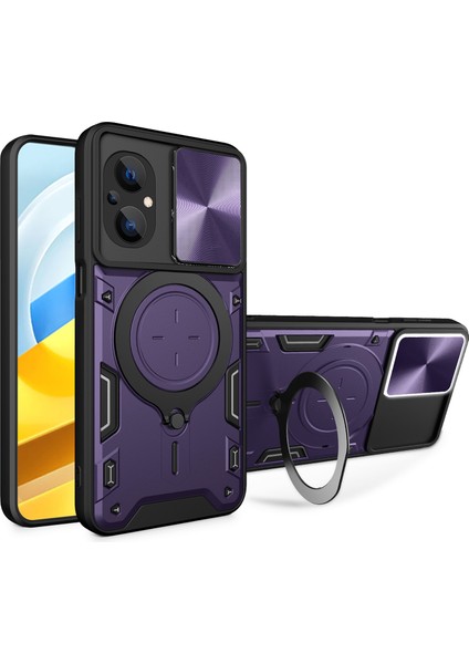 Xiaomi Poco M5 5g Slayt Kamera Koruması Pc+Tpu Telefon Kapak-Morası (Yurt Dışından)