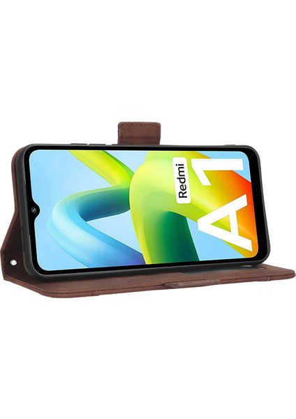 Xiaomi Için Redmi A1 4g/a2 4g Çoklu Kart Yuvaları Pu Deri Cüzdan Kapağı Çift Manyetik Kıta Cep Telefonu Stand Vaka-Kahverengi (Yurt Dışından) fırsatları