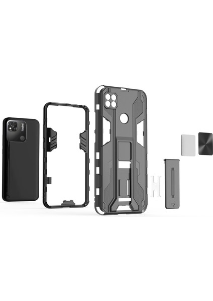 Xiaomi Redmi 10A Kickstand Telefon Kasası Sert Pc Yumuşak Tpu Koruması Arka Kapak-Mavi (Yurt Dışından) fiyatları