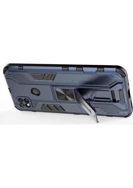 Xiaomi Redmi 10A Kickstand Telefon Kasası Sert Pc Yumuşak Tpu Koruması Arka Kapak-Mavi (Yurt Dışından) fırsatları