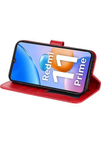 Xiaomi Redmi Için 11 Prime 4g Çiçek Baskı Pu Deri Kılıf Manyetik Toka Stand Cüzdan Şok Geçirmez Telefon Kapağı Kayış Kırmızısı (Yurt Dışından) modelleri