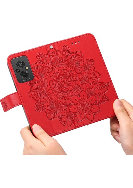 Xiaomi Redmi Için 11 Prime 4g Çiçek Baskı Pu Deri Kılıf Manyetik Toka Stand Cüzdan Şok Geçirmez Telefon Kapağı Kayış Kırmızısı (Yurt Dışından) indirimleri