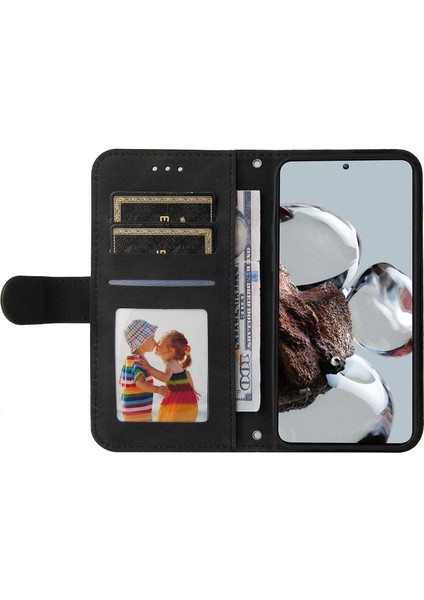 Xiaomi 12T 5g/redmi K50 Ultra 5G/12T Pro 5g Ağaç Desen Metal Düğmesi Telefon Kapak Çizgileri Baskılı Cilt Doku Pu Deri Cüzdan Stand Kılıfı Kayış-Black (Yurt Dışından) fiyatları