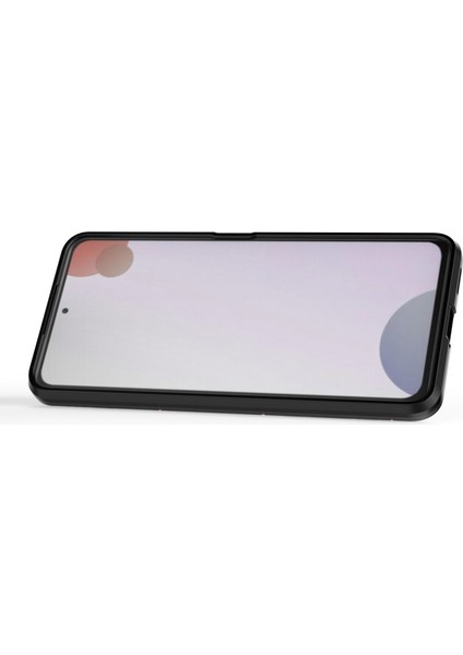 4U Sky Xiaomi Redmi K50 PRO/K50 Sabit Pc+Yumuşak Tpu Hibrid Kapak Telefon Koruyucu Kılıf Ring Kickstand-Black (Yurt Dışından)