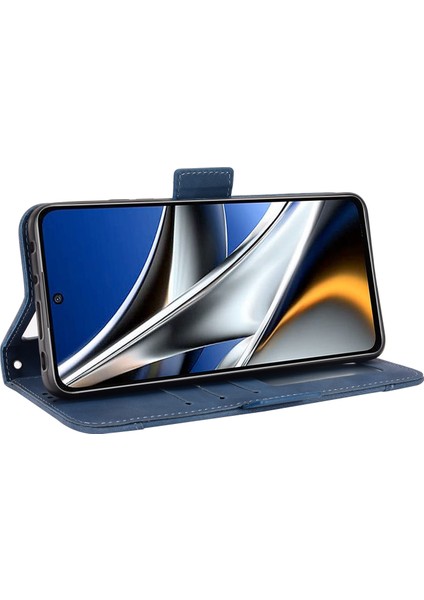 Xiaomi Için Poco M4 Pro 4g Tam Koruma Stand Tasarım Cüzdan Dolu Kılıf Pu Deri Manyetik Kapak Koruyucu Kapak Çok Kartlı Yuvalar Mavisi (Yurt Dışından) indirimleri