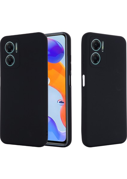 Xiaomi Redmi Için 11 Prime 5g Sıvı Silikon Yumuşak Astar Telefon Kılıfı Şok Geçirmez Telefon Kapağı Strap-Black (Yurt Dışından) modelleri