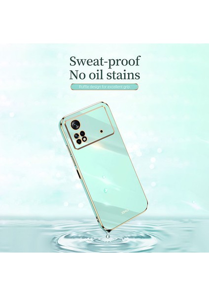 Xiaomi Için Xinli Poco X4 Pro 5g Yumuşak Tpu Telefon Kılıfı, Elektrokaplama Tam Kamera Lens Koruma Kapak Pembe (Yurt Dışından)