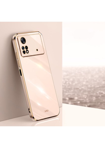 Xiaomi Için Xinli Poco X4 Pro 5g Yumuşak Tpu Telefon Kılıfı, Elektrokaplama Tam Kamera Lens Koruma Kapak Pembe (Yurt Dışından)