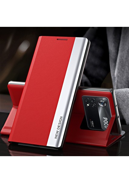 Xiaomi Poco X4 Pro 5g Otomatik Emilim Elektrofüze Pu Deri Kapak Katlanabilir Stand Telefon Kılıfı (Yurt Dışından) fiyatları