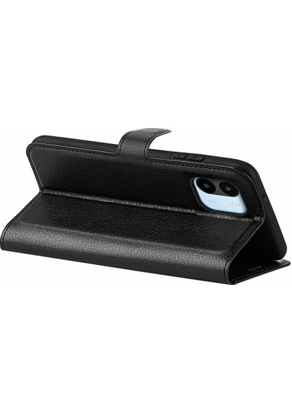 Xiaomi Redmi A1 4g/a2 4g Litchi Doku Pu Deri Telefon Tam Koruma Korusu Katlama Stand Cüzdan Flip Cover-Black (Yurt Dışından) fırsatları