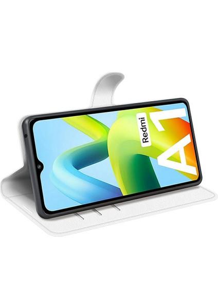 Xiaomi Için Redmi A1 4g/a2 4g Litchi Doku Pu Deri Telefon Tam Koruma Korusu Katlama Stand Cüzdan Flip Kapak-Beyaz (Yurt Dışından) modelleri