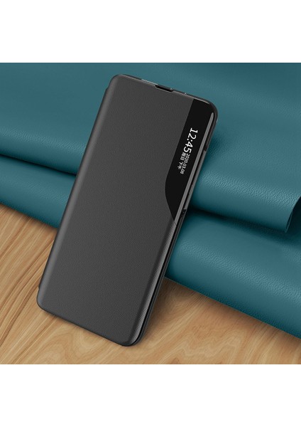 Xiaomi Için Poco F4 Gt 5g/redmi K50 Oyun Net Görünüm Penceresi Giyim Dayanıklı Deri Telefon Kılıf Stand Anti-Fall Telefon Kabuk Black (Yurt Dışından)