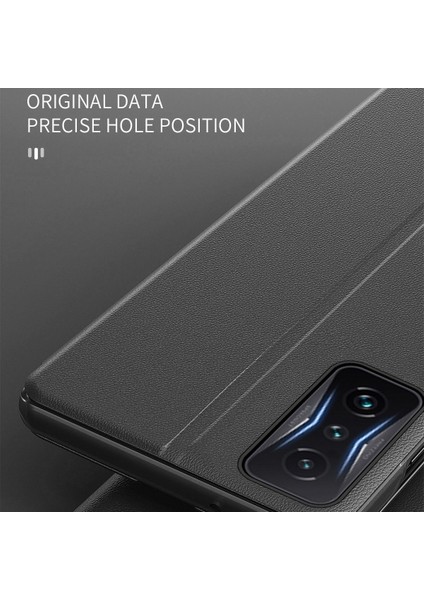 Xiaomi Için Poco F4 Gt 5g/redmi K50 Oyun Net Görünüm Penceresi Giyim Dayanıklı Deri Telefon Kılıf Stand Anti-Fall Telefon Kabuk Black (Yurt Dışından)