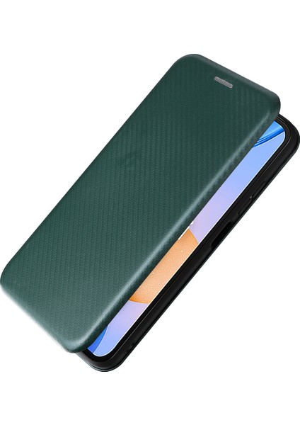 Xiaomi Redmi Için 11 Prime 4g Karbon Fiber Doku Manyetik Pu Deri Deri Anti-Sracratch Anti-Sracratch Kılıf Yuvası Standı Cep Telefonu Kapak Yeşili (Yurt Dışından) indirimleri