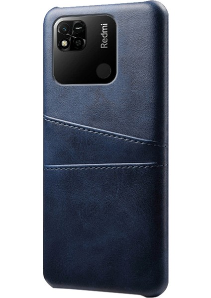 Xiaomi Redmi Için 10A Şok Geçirmez Ince Kart Yuvaları Geri Geri Kılıf Anti-Çizelge Pu Deri Kaplamalı Sert Pc Kapak Mavisi (Yurt Dışından) fiyatları