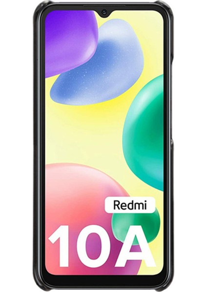 Xiaomi Redmi Için 10A Şok Geçirmez Ince Kart Yuvaları Geri Geri Kılıf Anti-Çizelge Pu Deri Kaplamalı Sert Pc Kapak Black (Yurt Dışından)