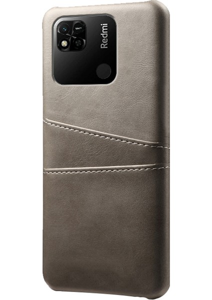 Xiaomi Redmi Için 10A Şok Geçirmez Ince Kart Yuvaları Geri Geri Kılıf Anti-Çizelge Pu Deri Kaplamalı Sert Pc Kapak-Grey (Yurt Dışından) fiyatları