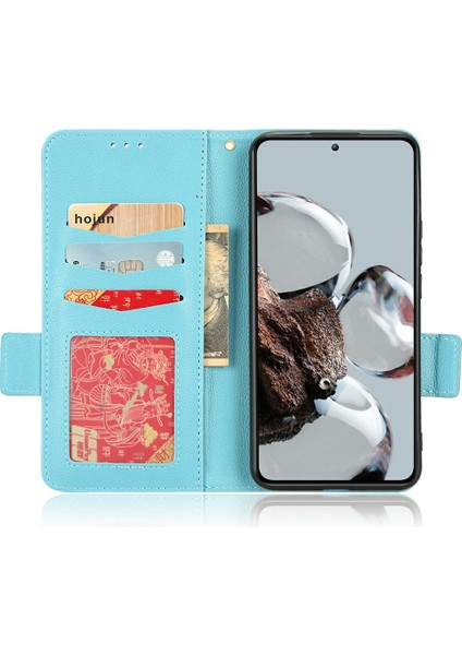 Xiaomi Için Stand ile Anti-Fall Telefon Kapağı 12T 5g/redmi K50 Ultra 5G/12T Pro 5g, Litchi Doku Pu Deri Çift Manyetik Toka Telefon Cüzdan Case Baby Blue (Yurt Dışından) fiyatları