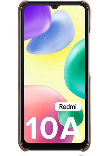 Xiaomi Redmi Için 10A Şok Geçirmez Ince Kart Yuvaları Geri Geri Kılıf Anti-Çizelge Pu Deri Kaplamalı Sert Pc Kapak-Kahverengi (Yurt Dışından) modelleri
