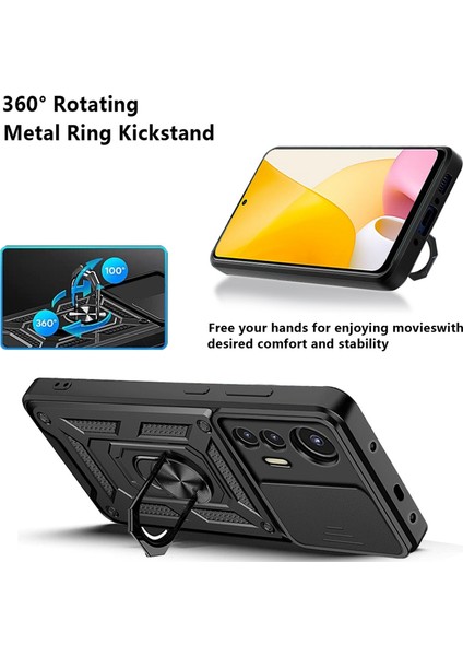 Xiaomi Için 12 Lite 5g Slayt Kamera Koruması Telefon Vaka Kickstand Pc+Tpu Hybrid Cep Telefonu Kapak-Sold (Yurt Dışından) fiyatları