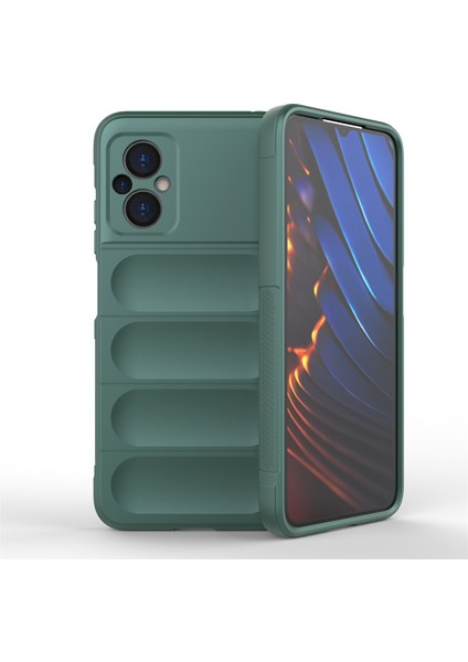Xiaomi Poco M4 5g/poco M5 4g Çizgiye Karşı Çizelge Yumuşak Tpu Absorpsiyon Cep Telefonu Koruma Kapak Yeşili (Yurt Dışından)