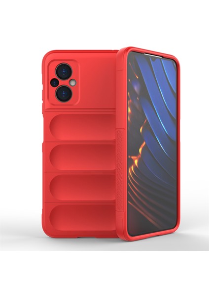 Xiaomi Poco M4 5g/poco M5 4g Çizgiye Karşı Çizgiye Yumuşak Tpu Absorpsiyon Cep Telefonu Koruma Kapak-Kırmızı (Yurt Dışından)