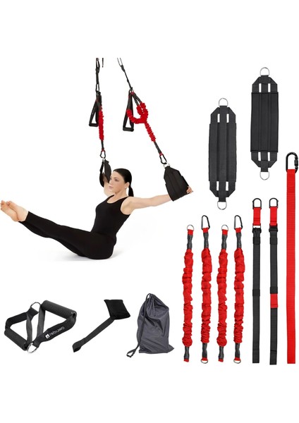 Rebuwo 4d Pro Exerciser Set Yoga Elastik Egzersiz Aleti Tüm Vücut Antrenmanı Egzersiz Aleti
