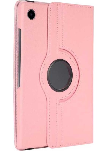 Casestreet Samsung Galaxy Tab A9+ Plus X210 Kılıf Kapaklı Standlı 360 Dönebilen Koruma Dn1 Açık Pembe