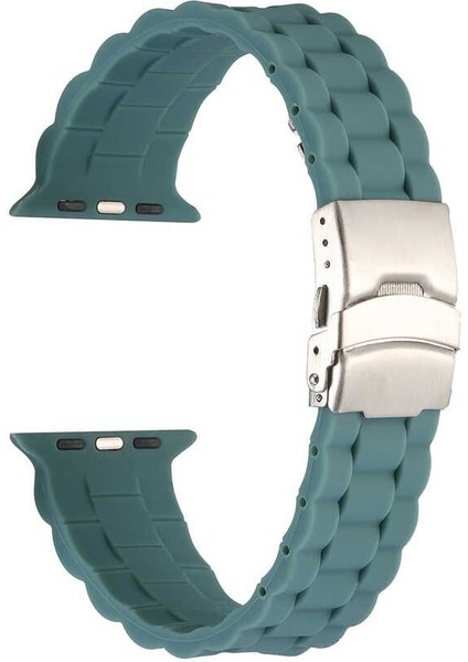Apple Watch Se 2 2023 40MM Kordon Mat Silikon Ayarlanabilir Krd 72 Yeşil