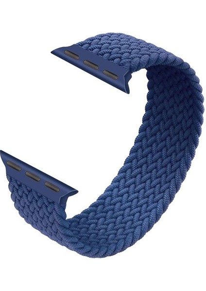 Casestreet Apple Watch 9 41MM Kordon Naylon Solo Loop 135MM Small Krd 61 Mavi