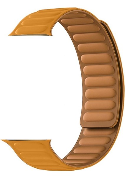 Casestreet Apple Watch Se 2 2023 40MM Kordon Deri Mıknatıslı Gizli Mıknatıslı Krd 34 Kahverengi Açık