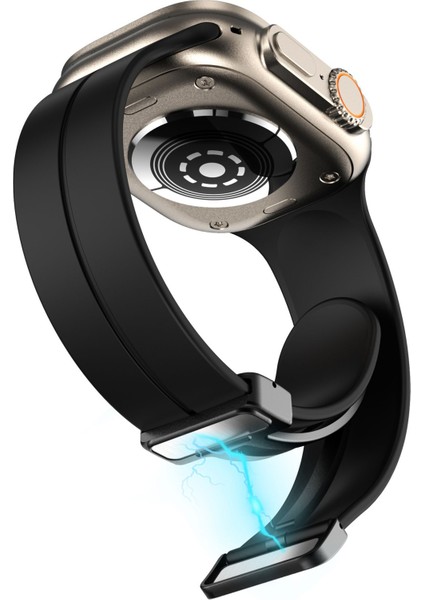 Apple Watch Ultra 2 Kordon Ayalanabilir Mıknatıslı Mat Silikon KRD84 Lacivert