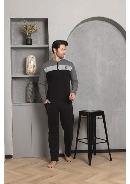 Erkek Pijama Takımı Interlok Öön Orta Parçalı Pamuklu Mevsimlik M70052267