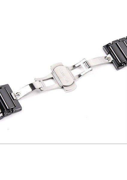 Casestreet Apple Watch 9 41MM Kordon Parlak Seramik Kaplama Yatay Görünüm Yandan Çıtçıt Zr Siyah fiyatları