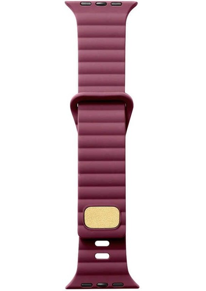 Casestreet Apple Watch Ultra 2 Kordon Silikon Metal Tokalı Ayarlanabilir KRD73 Mürdüm