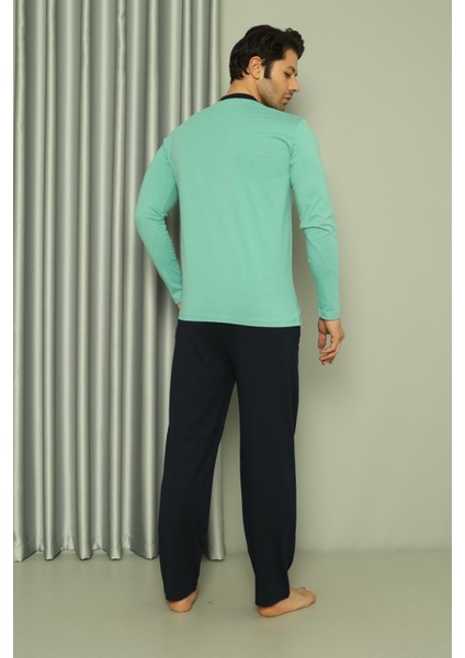 Erkek Pijama Takımı Uzun Kol Süprem Cep Parçalı Pamuklu Mevsimlik M58142264