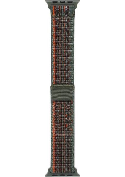 Casestreet Apple Watch Se 2 2022 44MM Kordon Hasır Strap Kayış KRD91 Koyu Yeşil