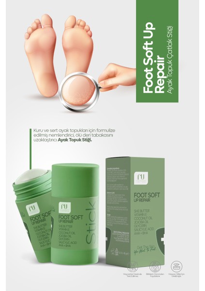 Doğal Yağlı Topuk Çatlak Onarıcı Stick 40 gr – Sert ve Kuru Ayaklar İçin Yoğun Nemlendirici Bakım