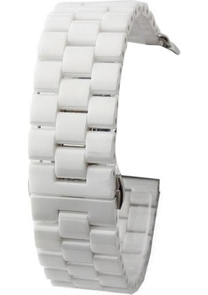 Casestreet Apple Watch 9 41MM Kordon Parlak Seramik Kaplama Metal Zr Beyaz
