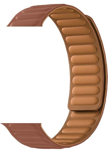 Apple Watch Se 2 2023 44MM Kordon Deri Mıknatıslı Gizli Mıknatıslı Krd 34 Kahverengi Koyu