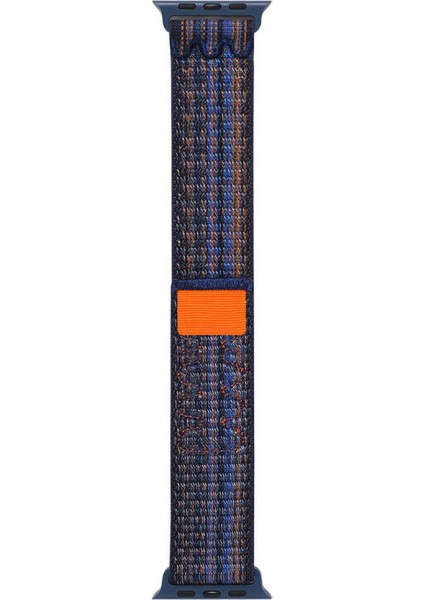 Apple Watch 4 5 42MM Kordon Hasır Strap Kayış KRD91 Mavi