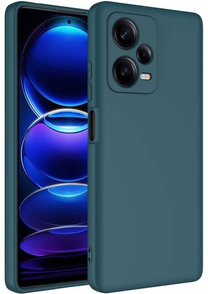Xiaomi Redmi Note 12 Pro Plus 5g Kılıf Mara Lansman Silikon Mat Soft Kamera Korumalı Koyu Yeşil