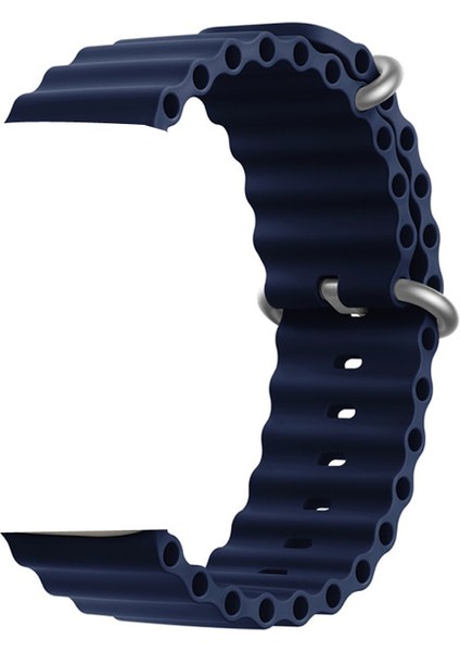 Apple Watch Se 2 2023 44MM Kordon Yeni Dizayn Silikon HS05 Lacivert