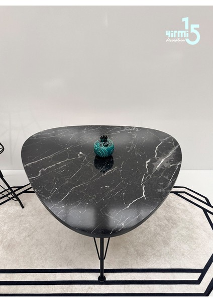 90X90 cm Orta Sehpa Siyah Mermer Desen Pena Orta Sehpa fiyatları
