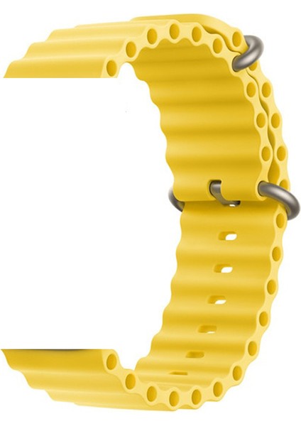 Apple Watch Ultra 2 Kordon Yeni Dizayn Silikon HS05 Sarı