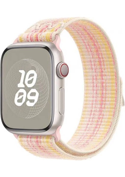 Apple Watch Se 2 2022 44MM Kordon Hasır Strap Kayış KRD91 Pembe fiyatları
