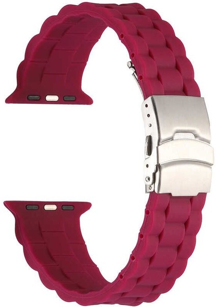 Apple Watch Se 2 2023 44MM Kordon Mat Silikon Ayarlanabilir Krd 72 Mürdüm