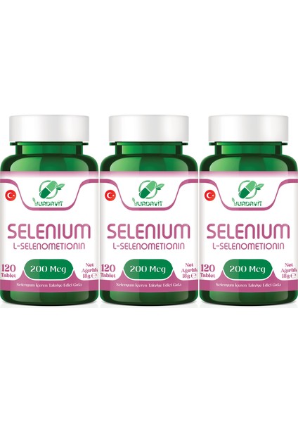 Selenyum 200 Mcg Selenium 3x120 Tablet L-Selenometionin