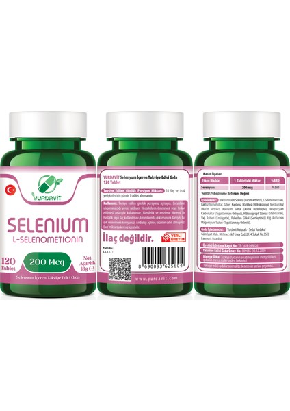 Selenyum 200 Mcg Selenium 3x120 Tablet L-Selenometionin