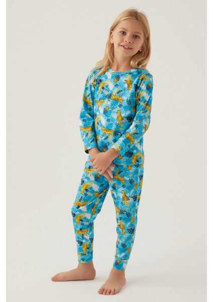 Turkuaz Kız Çocuk Pijama Takımı fiyatları
